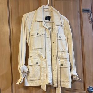 Abercrombie white jean jacket